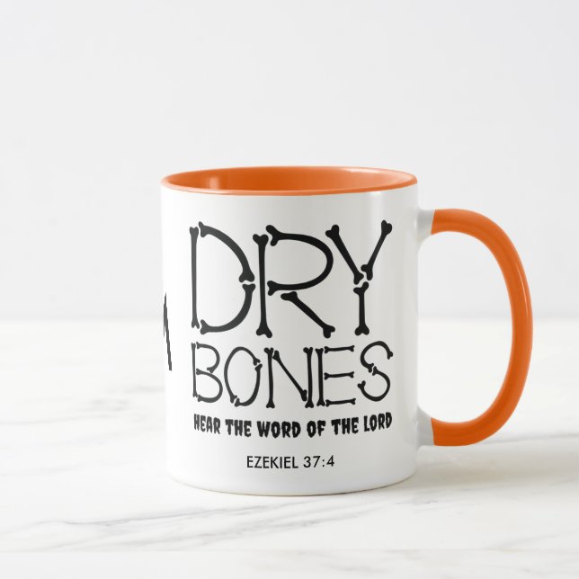 DRY BONES Ezekiel 37 Monogram Christian Halloween Mugg (Höger)
