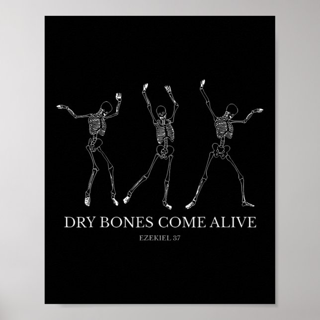 Dry Bones Kom Alive Funny Skeleton Dancing Hallow Poster (Framsidan)