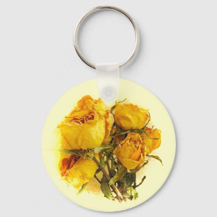Dry Gul ros Flowers Nyckelring