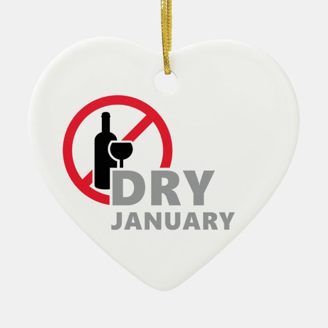 Dry January, één maand geen alcote druken Julgransprydnad Keramik (Framsidan)