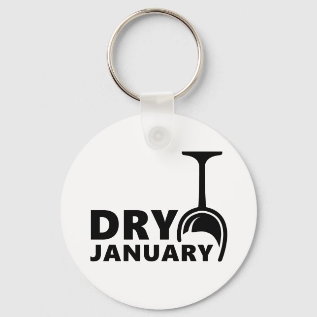Dry January, één maand geen alcote druken Nyckelring (Framsida)