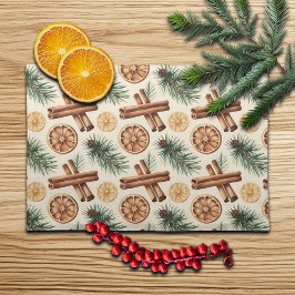 Dry Oranges Cinnamon Sticks Fir Branches Bordstablett