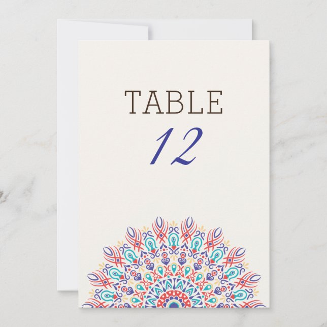 Dry Pampas Grass Mandala Wedding Table Number Inbjudningar (Framsida)