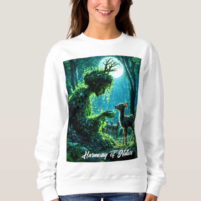 Dryad queen of the enchanted forest at night art t shirt (Framsida)