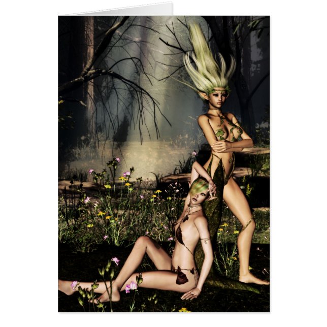 Dryads på vilar hälsningskort (Framsidan)