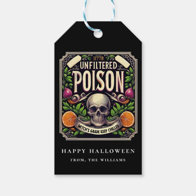 Dryck Halloween Skelett Gift Apotekare Gotisk Presentetikett (Framsidan)