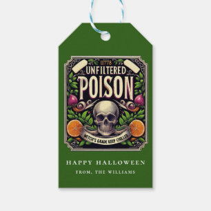 Dryck Halloween Skelett Gift Apotekare Gotisk Presentetikett