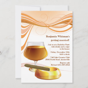 Dryck och cigarr Sällskapsfest-inbjudan för ungkar Inbjudningar
