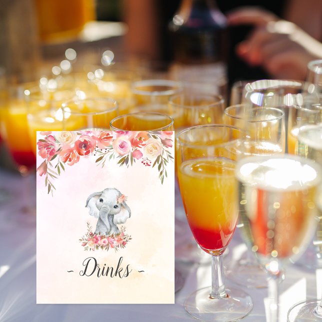 Drycker från baby Elephant Baby Shower Drinks Poster (Skapare uppladdad)