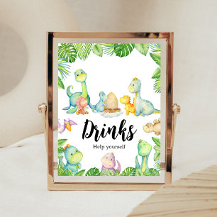 Drycker från Cute Dinosaur Baby Shower Drinks Poster