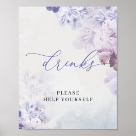 Drycker från vår lila damsty Blue mauve boho Poster