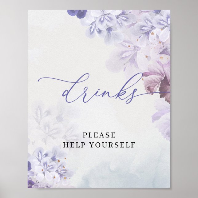 Drycker från vår lila damsty Blue mauve boho Poster (Framsidan)