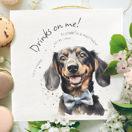 Drycker På Mig Dachshund Akvarell Kul Hund Djur Pappersservett