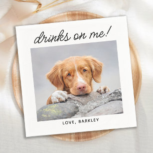 Drycker på mig Enkel foto Cute Roligt Hund Pet Brö Pappersservett