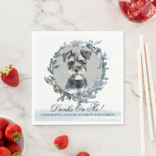 Drycker På Mig! Miniature Schnauzer Hund Husdjur Pappersservett
