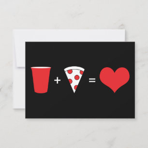 drycker + pizza = kärlek inbjudningar