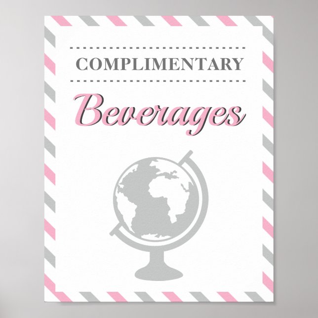 Drycker Resor Flygplan Flygbolag Fest Poster (Framsidan)