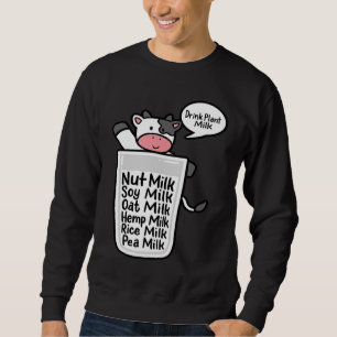 Dryckeriet Mjölk Oat Almonds Soy Pea Plant V Lång Ärmad Tröja