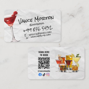 dryckesbartender-verksamhet Papper garnering Visitkort