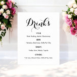Dryckesmeny Bröllop Svart Vitt Poster<br><div class="desc">Dryckesbar Meny Skylt Banner Affisch i svart och vitt för bröllop,  repetitionsmiddag,  brudvisning,  förlovning eller liknande tillfällen. Kolla in vår butikssamling nedan för matchande artiklar. Om du behöver en annan form,  papperstil,  välj samma under anpassa denna mall alternativ, </div>