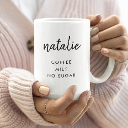 Dryckespreferens | Modern Namn Minimalistisk Snygg Kaffemugg