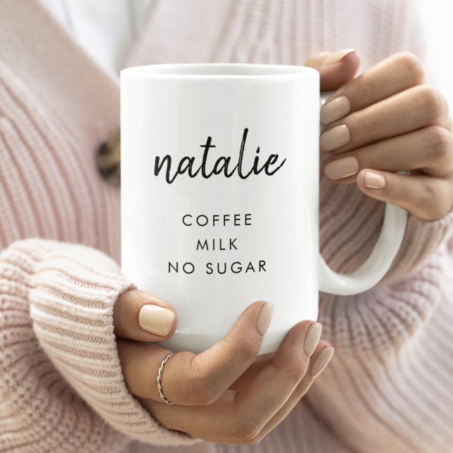 Dryckespreferens | Modern Namn Minimalistisk Snygg Kaffemugg (Skapare uppladdad)