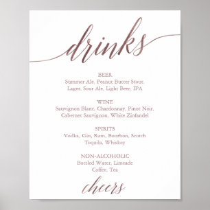 Dryckesskylt för Drink-meny för elegant Guld Poster