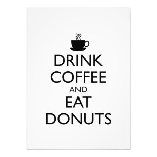 DRYCKKAFFE- OCH ETTSDONUTER FOTOTRYCK