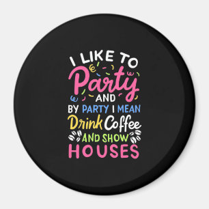 Dryckkaffe och visa hus magnet