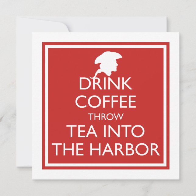 DRYCKKOFFET GENOM TEA TILL HARBOUR Party Inbjudningar (Baksida)