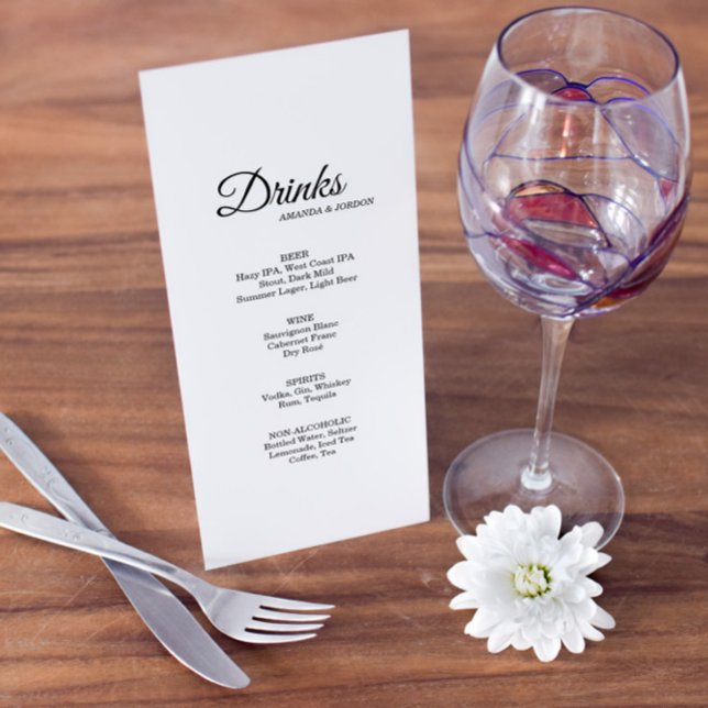 Dryckmeny för enkel svart och vit kalligrafi meny (Skapare uppladdad)