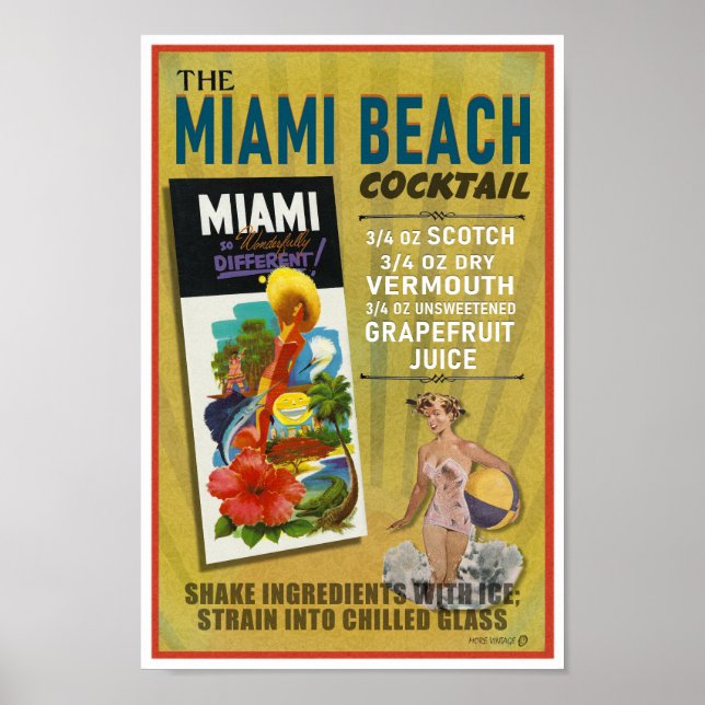 DRYCKRECEPT UTSKRIFT VINTAGE ILLUSTRATIONER POSTER (Framsidan)