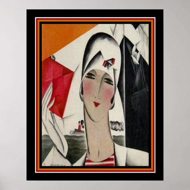 Dryden Art Deco Mode Skriv ut 16 x 20 ca 1922 Poster (Framsidan)