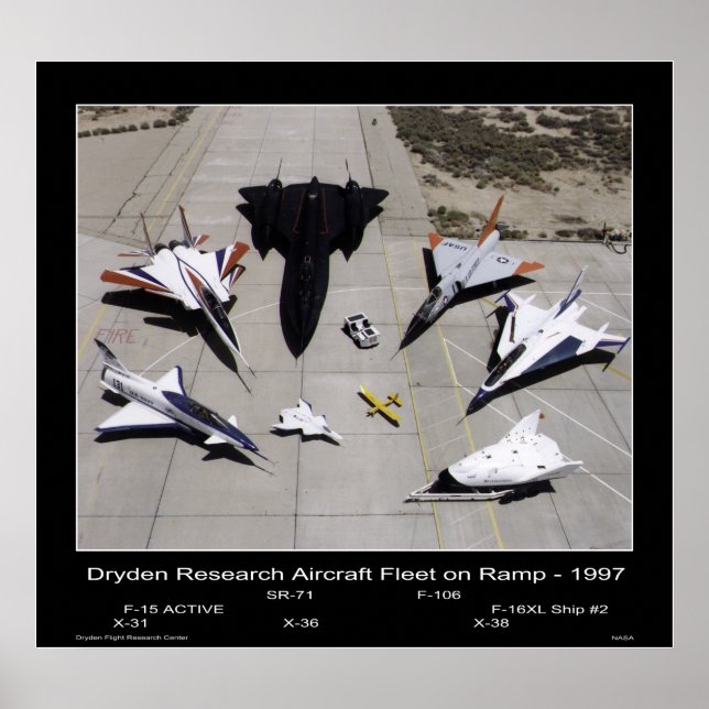 Dryden Research Aircraft Fleet on the Ramp - 1997 Poster (Framsidan)