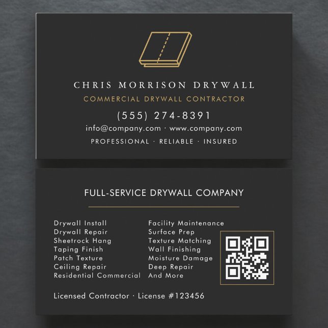 Drywall Company QR Code Visitkort (Skapare uppladdad)
