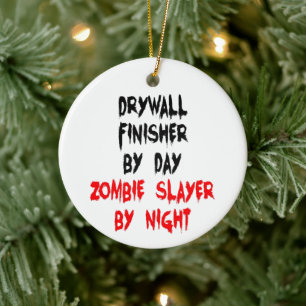 Drywall Finisher Zombie Sayer Julgransprydnad Keramik