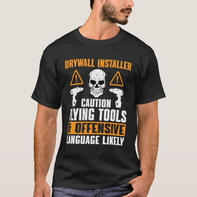 Drywall Installer-offertkrypterare för växlare T Shirt (Framsida)