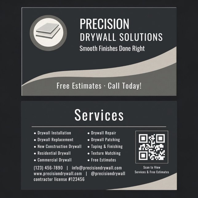 Drywall QR Code Professional Visitkort (Skapare uppladdad)