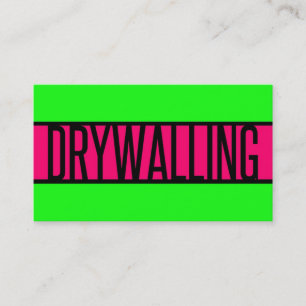 Drywalling Neon Grönt and Shock rosa Visitkort