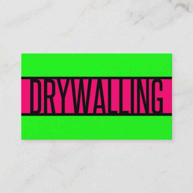 Drywalling Neon Grönt and Shock rosa Visitkort (Framsida)