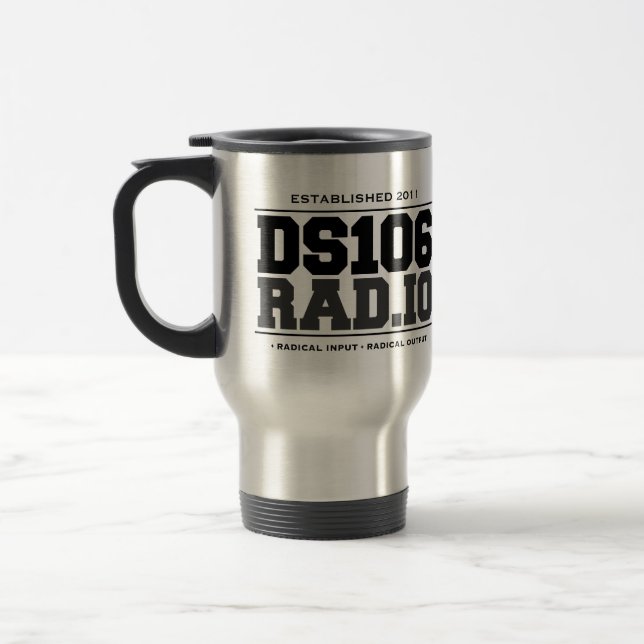 DS106RAD.IO-radikal i för radikal travel mug ut Resemugg (Vänster)