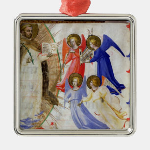 ds 558 f.67v St Dominic med fyra musikaliska Julgransprydnad Metall