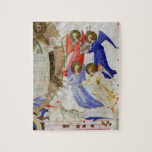 ds 558 f.67v St Dominic med fyra musikaliska Pussel