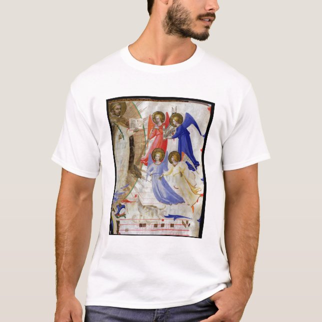 ds 558 f.67v St Dominic med fyra musikaliska Tröja (Framsida)