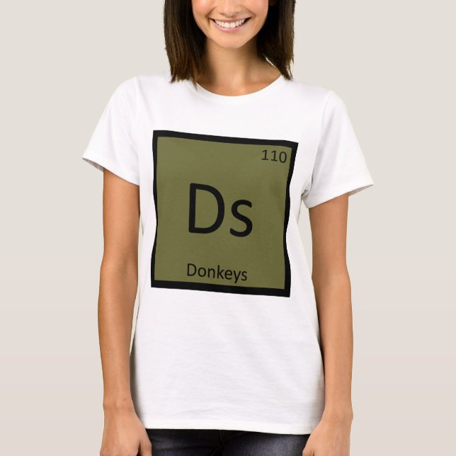 Ds - Åsnas kemi Periodiska systemets grundämne T Shirt (Framsida)