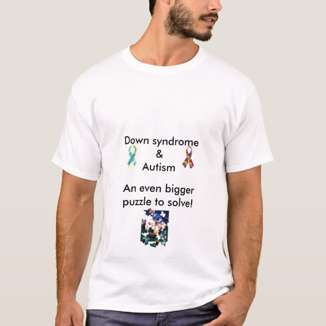 DS & Autismden dubbelstörre Tee Shirt (Framsida)
