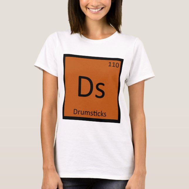 Ds - Darmstadtium Kemiskt periodiska system Symbol Tee (Framsida)
