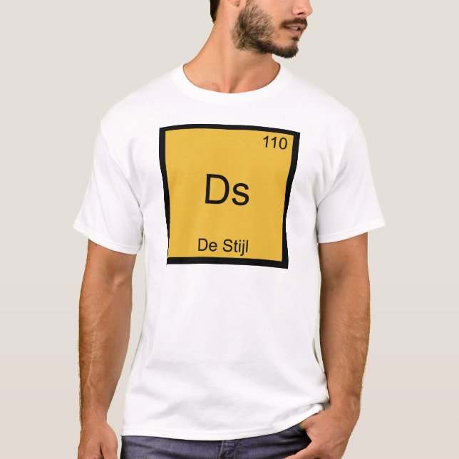 Ds - De Stijl Rolig T-Shirt med kemiskt elementsym (Framsida)