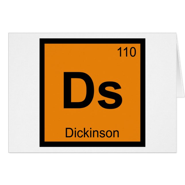 Ds - Dickinson North Dakota Kemisymbol Hälsningskort (Framsidan Horizontal)