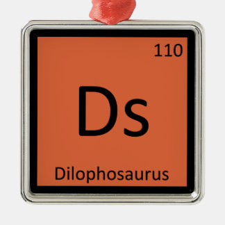 Ds - Dilofosaurus Dinosaur Chemistry Symbol Julgransprydnad Metall